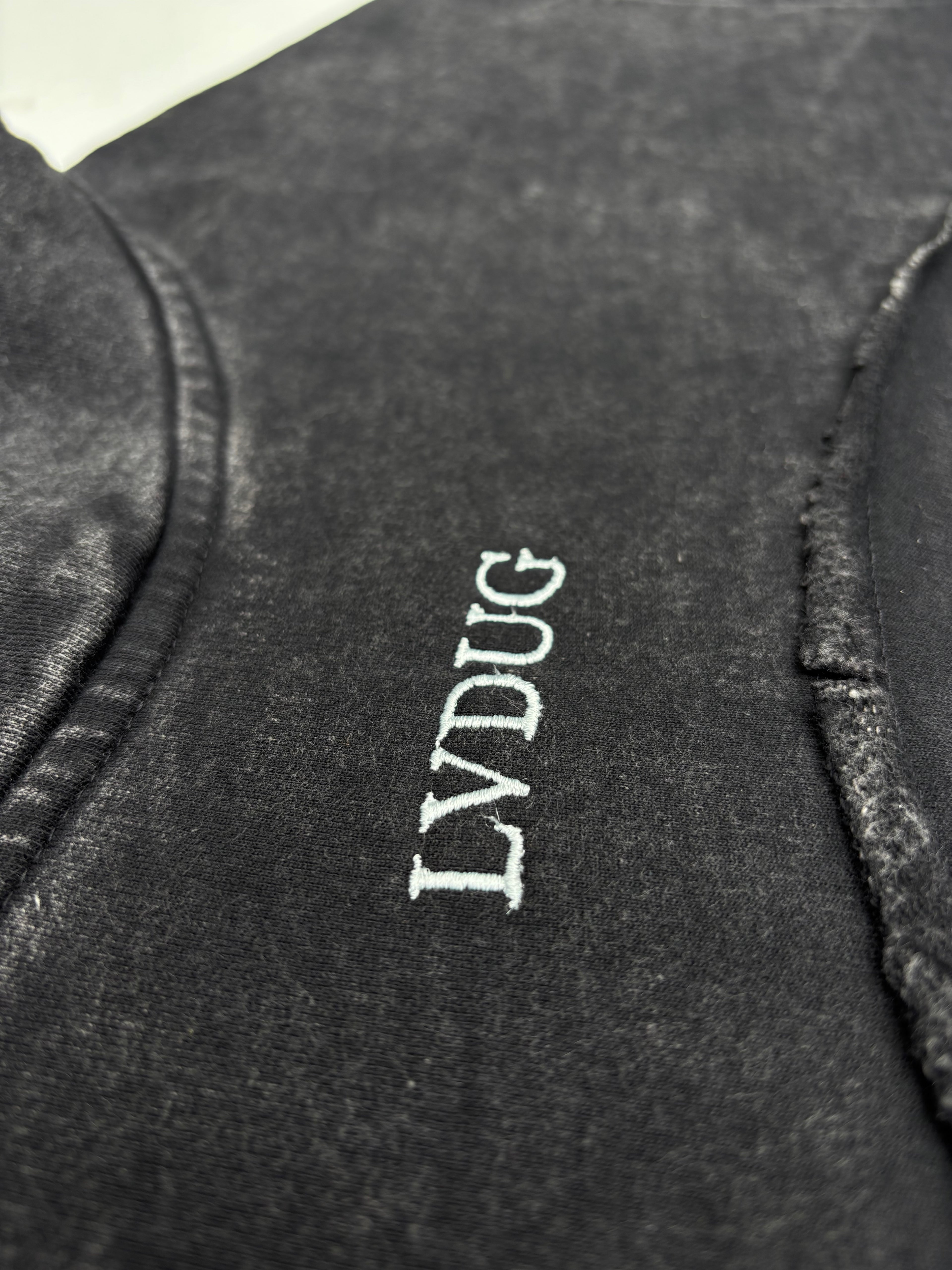 LVDUG® Heavyweight Hoodie Neck (gris con cuello)
