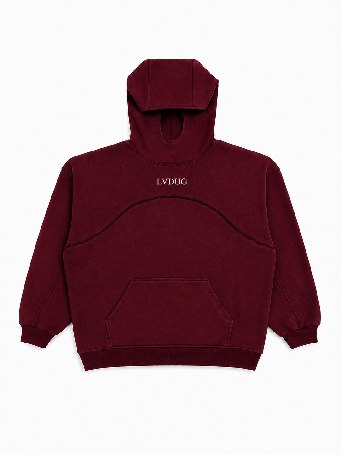 Polerón Oversize Heavyweight Rojo Burdedo con Cuello / LVDUG®