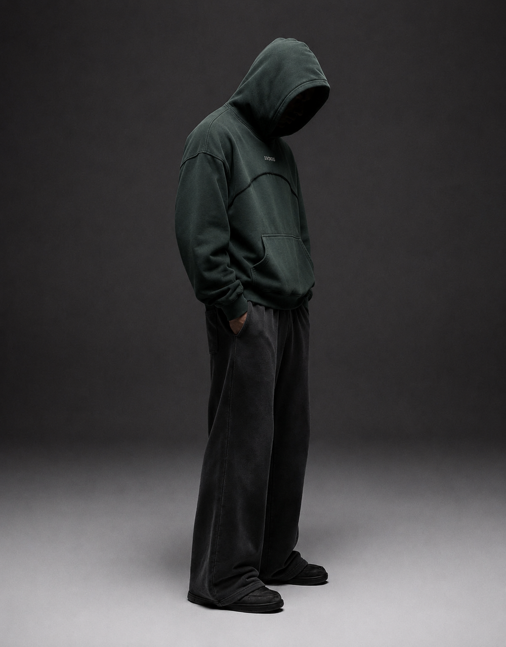 Polerón Oversize Heavyweight Verde con Cuello / LVDUG®