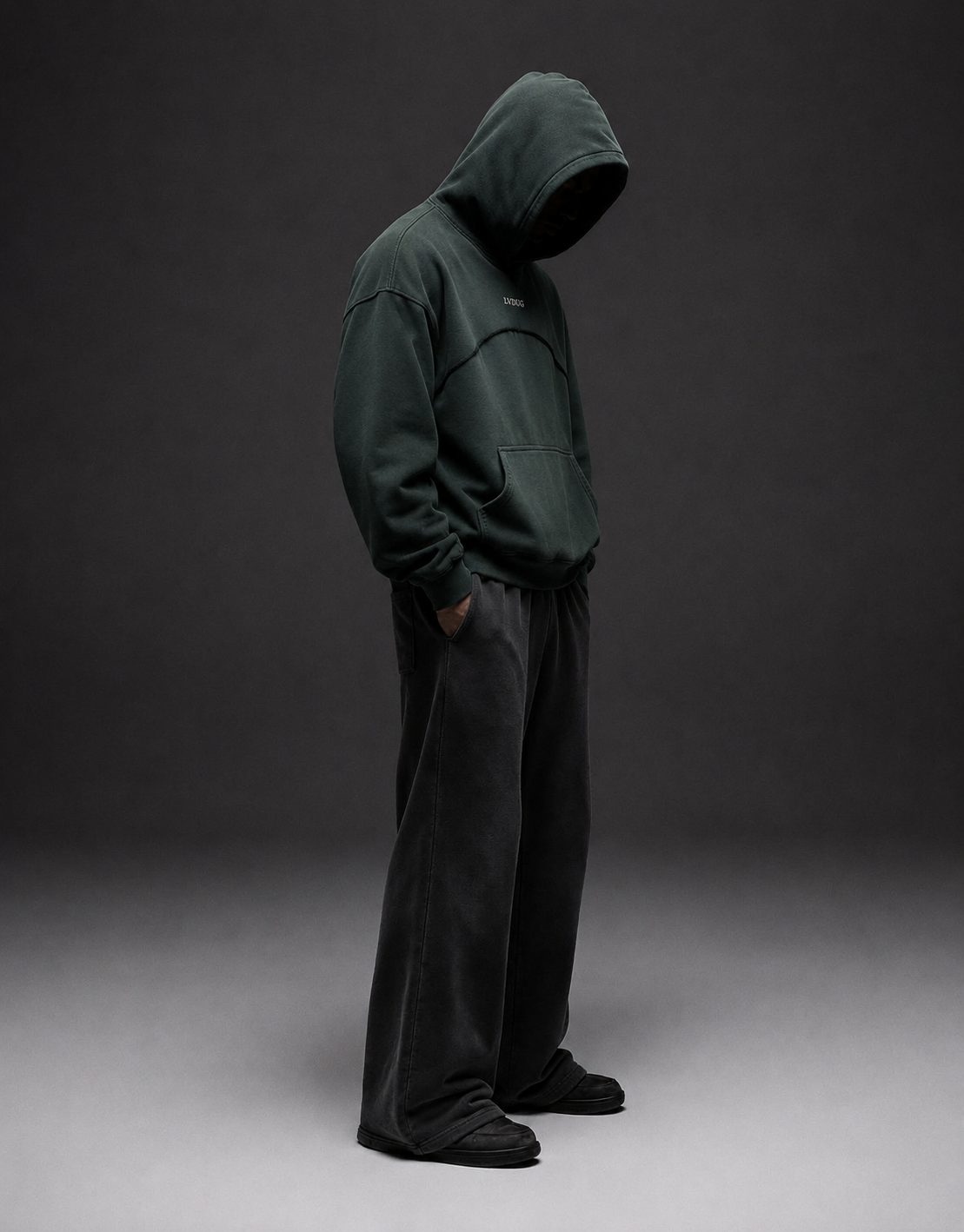 Polerón Oversize Heavyweight Verde con Cuello / LVDUG®