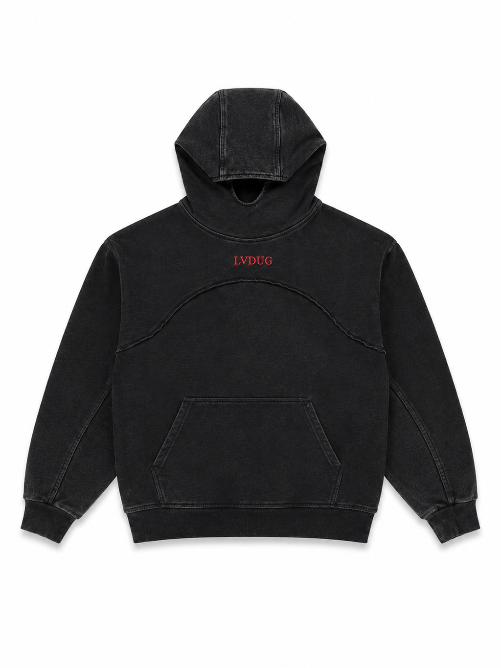 LVDUG® Heavyweight Hoodie Neck (gris con cuello)