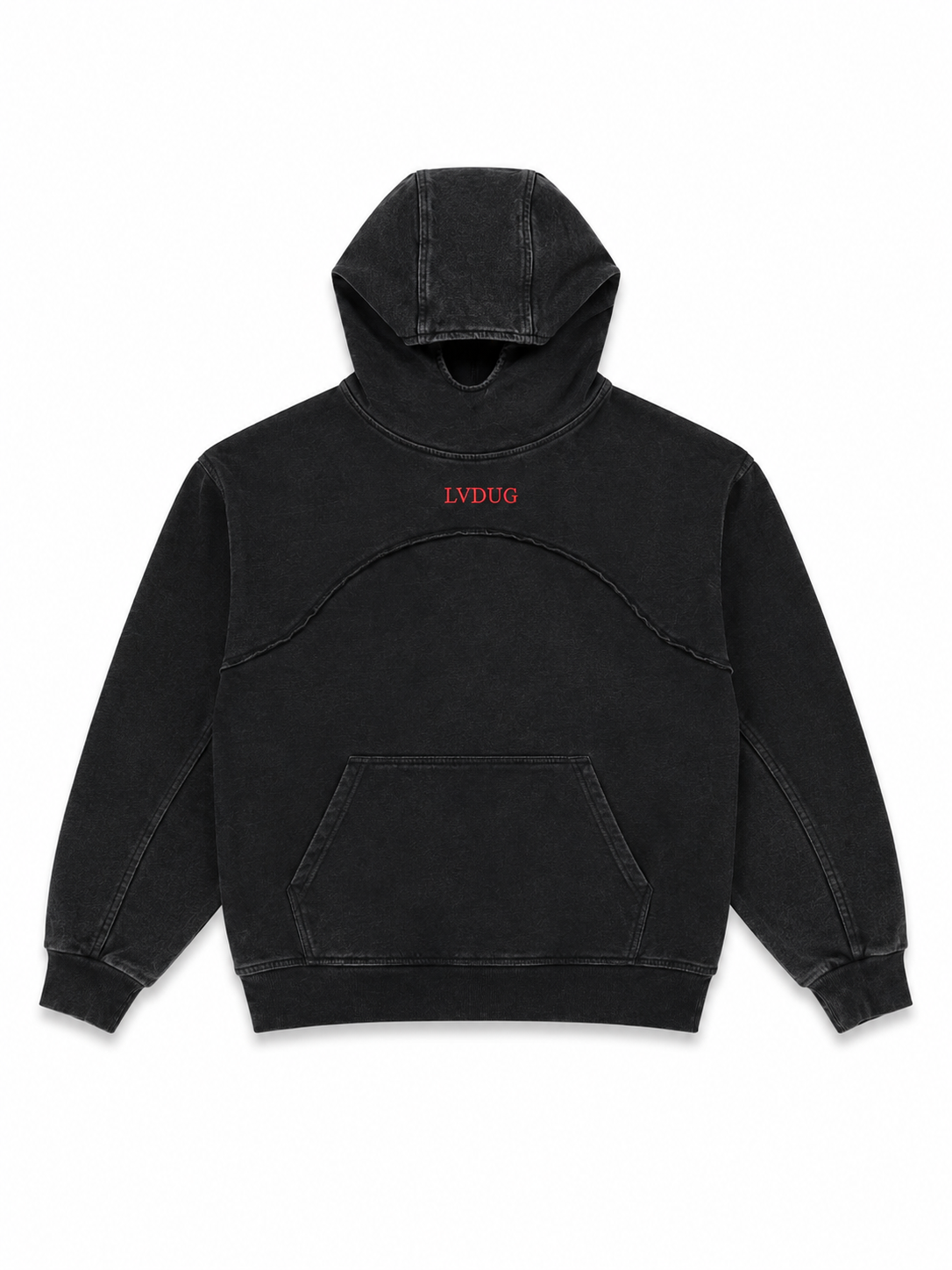 LVDUG® Heavyweight Hoodie Neck (gris con cuello)